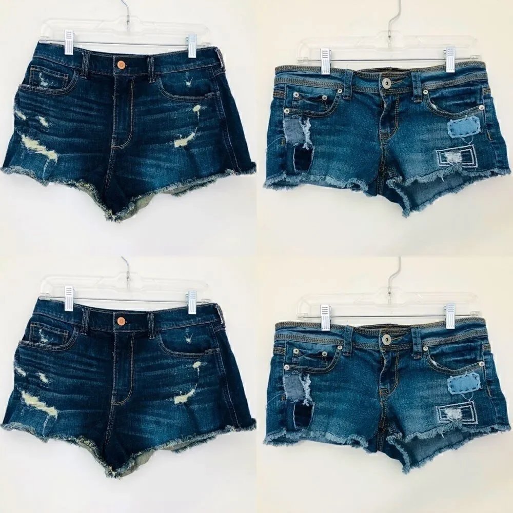 Set of TWO Size 7 Distressed Jean Shorts!!